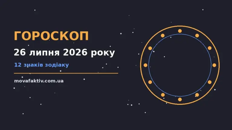 Гороскоп на 26 липня 2026 року: настрій, фінанси та особисте життя за знаками Зодіаку