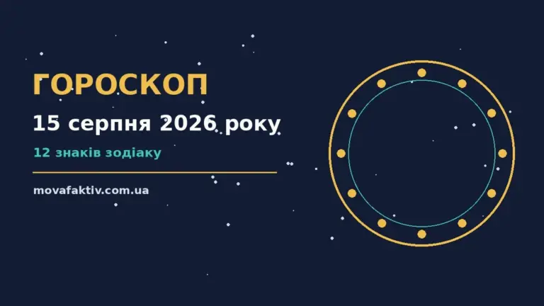 Гороскоп на 15 серпня 2026 року: настрій і шанси дня про фінанси та особисте життя