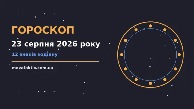 Недільний гороскоп на 23 серпня 2026 року: настрій, фінанси та стосунки для дванадцяти знаків зодіаку