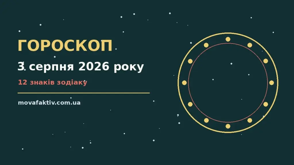Щоденний гороскоп на 3 серпня 2026 року для дванадцяти знаків зодіаку