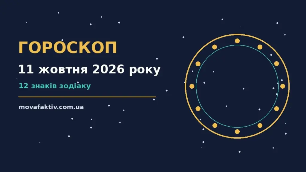 Недільний гороскоп на 11 жовтня 2026 року: фінанси, настрій і стосунки для дванадцяти знаків Зодіаку