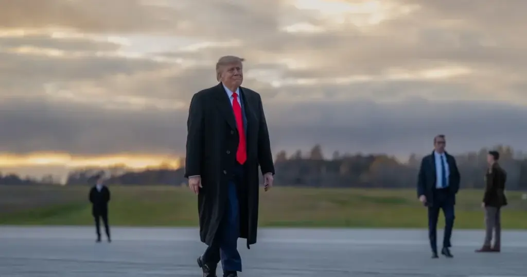 Президент США Дональд Трамп під час спілкування з журналістами